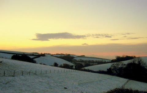 Dawn in the winter