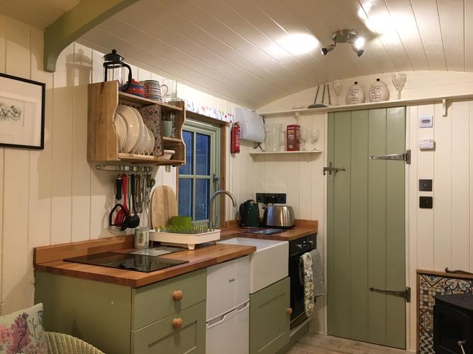 The kitchen area
