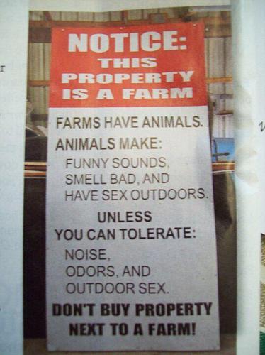Not a notice at Lower Collaton Farm!