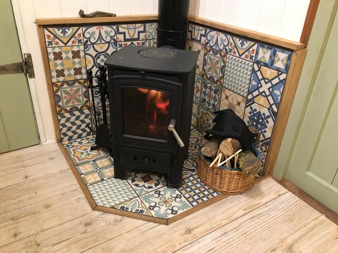 Making the hut warm and cosy!